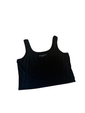 Outdoor voices, black crop wide strap tee Athleisure Basic Super Soft Large